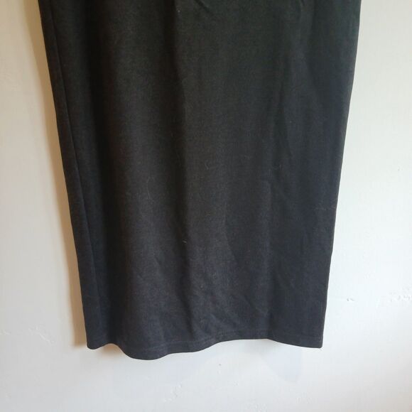 Vintage 90s Ann Mali Pull On Knit Maxi Skirt Size Small Gray Slit Whimsigoth - Picture 8 of 10